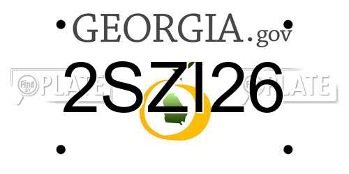 2SZI26 Georgia License Plate