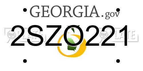 2SZO221 Georgia License Plate