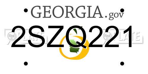 2SZQ221 Georgia License Plate