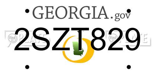 2SZT829 Georgia License Plate