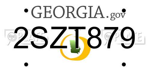 2SZT879 Georgia License Plate