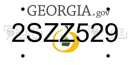 2SZZ529 Georgia License Plate