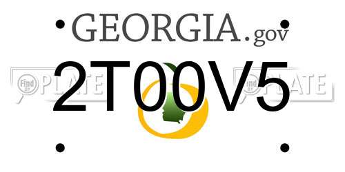 2T00V5 Georgia License Plate