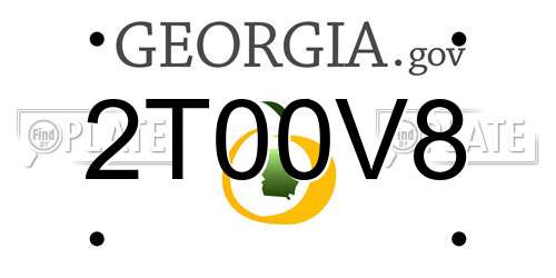 2T00V8 Georgia License Plate