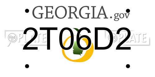 2T06D2 Georgia License Plate