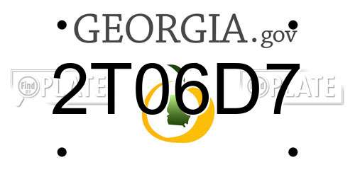 2T06D7 Georgia License Plate
