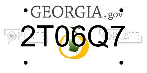2T06Q7 Georgia License Plate