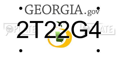 2T22G4 Georgia License Plate