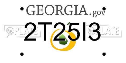 2T25I3 Georgia License Plate