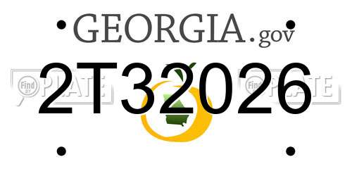 2T32026 Georgia License Plate