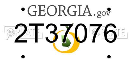 2T37076 Georgia License Plate