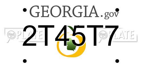 2T45T7 Georgia License Plate