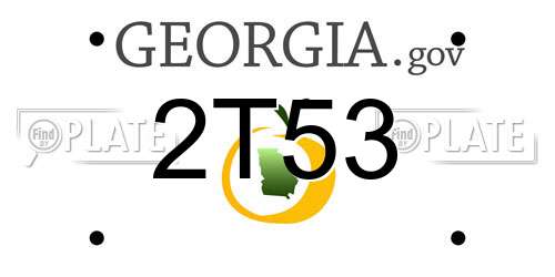 2T53 Georgia License Plate
