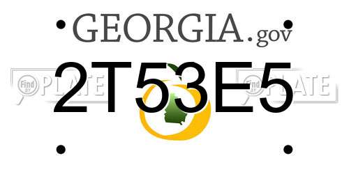 2T53E5 Georgia License Plate