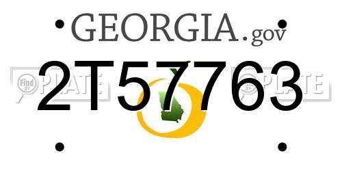 2T57763 Georgia License Plate