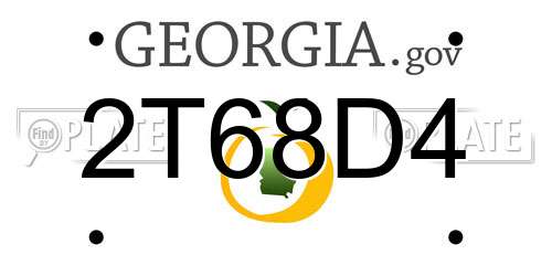 2T68D4 Georgia License Plate