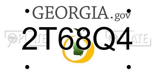 2T68Q4 Georgia License Plate
