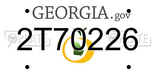 2T70226 Georgia License Plate