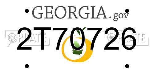 2T70726 Georgia License Plate