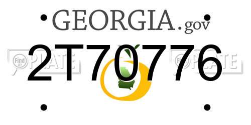 2T70776 Georgia License Plate