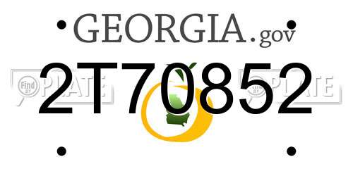 2T70852 Georgia License Plate