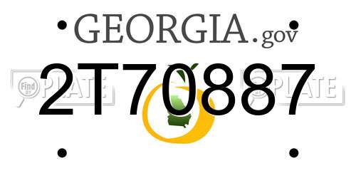 2T70887 Georgia License Plate