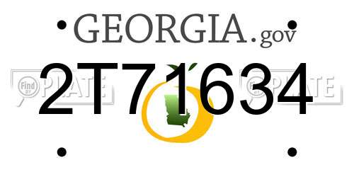 2T71634 Georgia License Plate