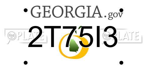 2T75I3 Georgia License Plate