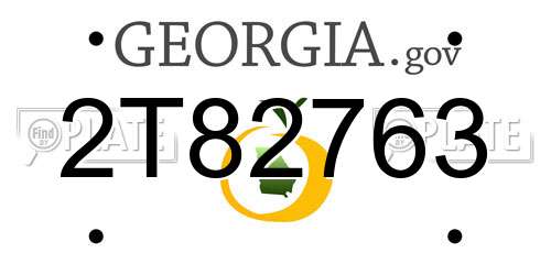 2T82763 Georgia License Plate