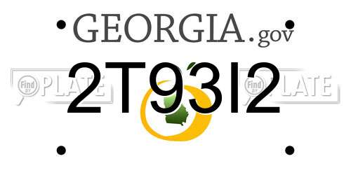 2T93I2 Georgia License Plate