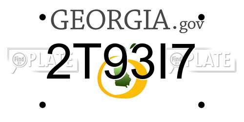 2T93I7 Georgia License Plate