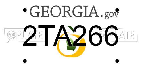 2TA266 Georgia License Plate