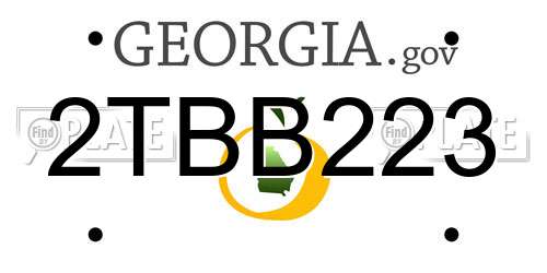 2TBB223 Georgia License Plate