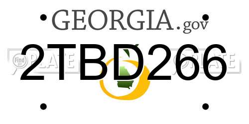 2TBD266 Georgia License Plate