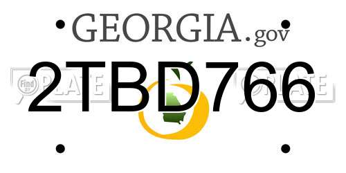 2TBD766 Georgia License Plate