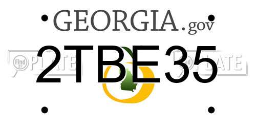 2TBE35 Georgia License Plate