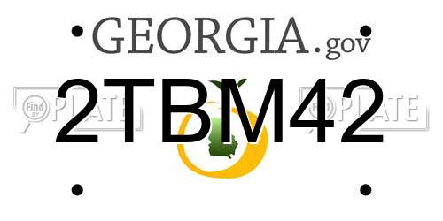 2TBM42 Georgia License Plate