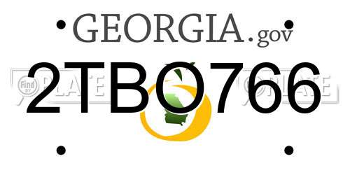 2TBO766 Georgia License Plate