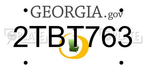 2TBT763 Georgia License Plate