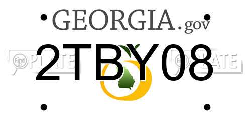 2TBY08 Georgia License Plate
