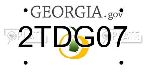2TDG07 Georgia License Plate