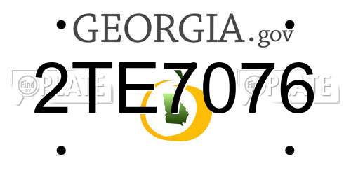 2TE7076 Georgia License Plate