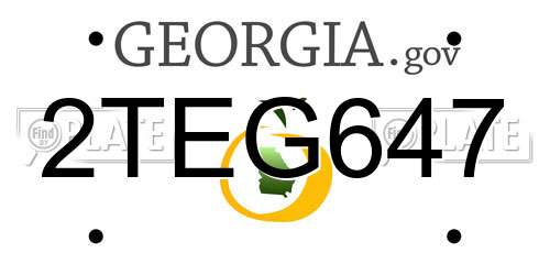 2TEG647 Georgia License Plate