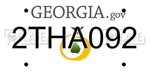 2THA092 Georgia License Plate