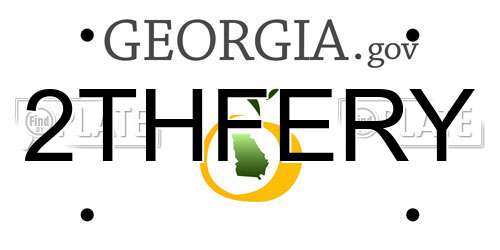 2THFERY Georgia License Plate