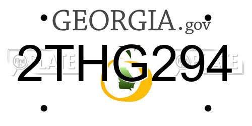 2THG294 Georgia License Plate