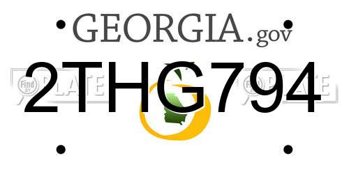 2THG794 Georgia License Plate