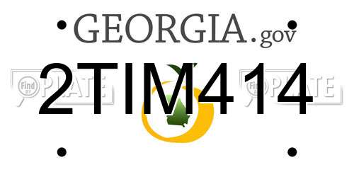 2TIM414 Georgia License Plate