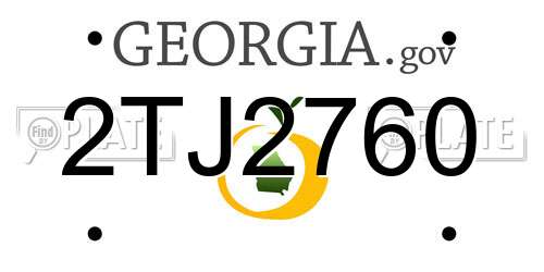 2TJ2760 Georgia License Plate