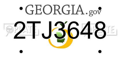 2TJ3648 Georgia License Plate